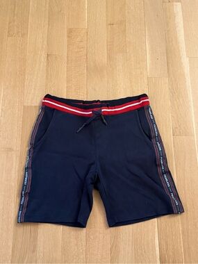 Men's Navy Athletic Shorts with Red Trim